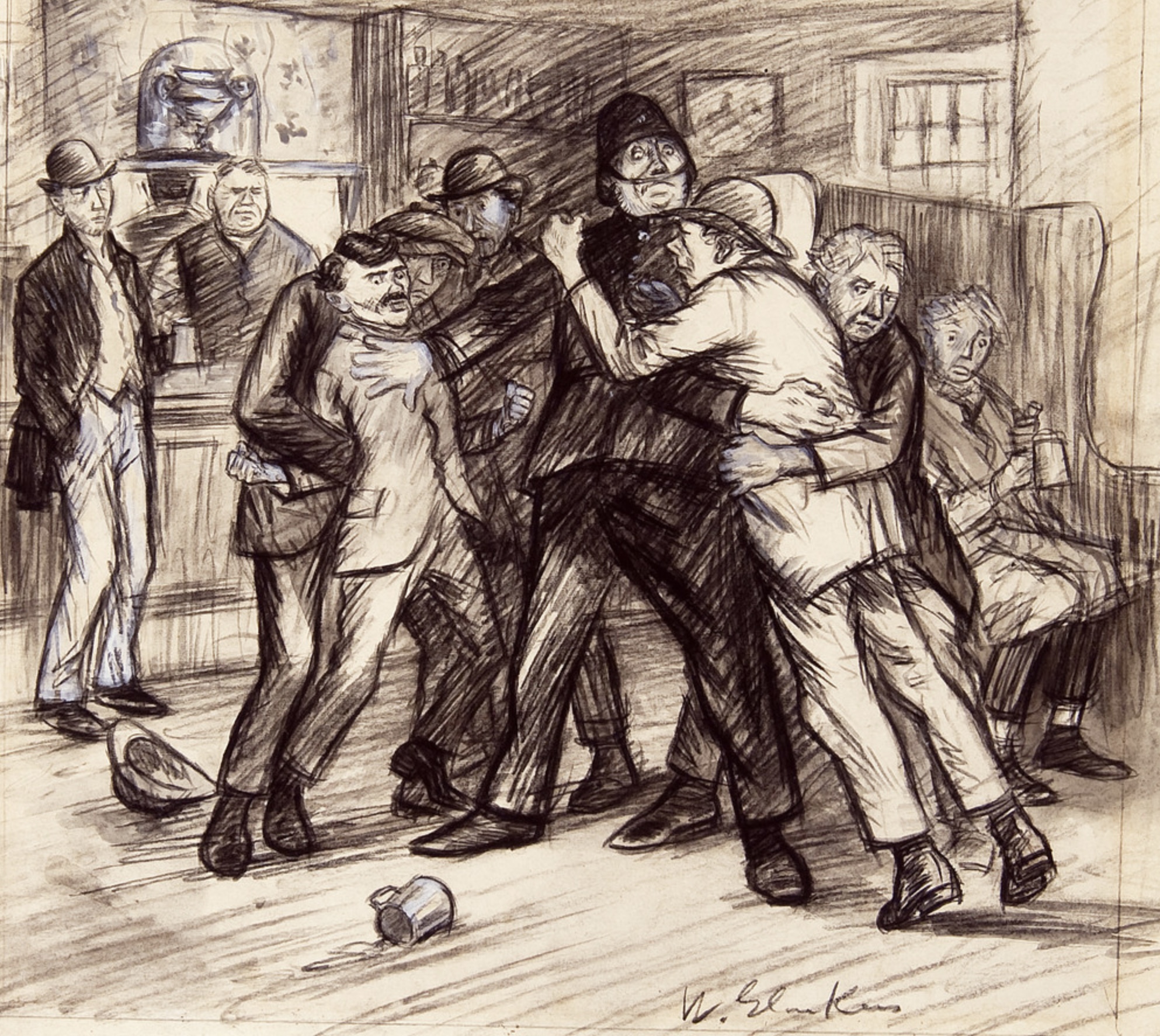 William Glackens. It Took Four of Us to Keep 'Em Apart. 1909