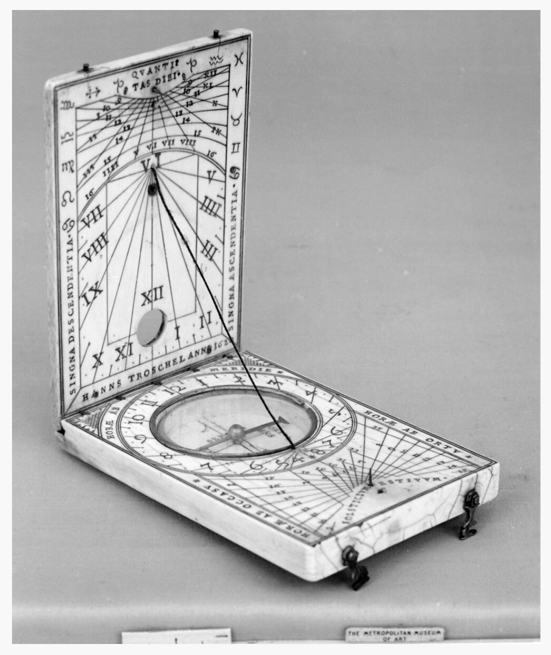 Hans Troschel the Younger. Portable diptych sundial. German 1620